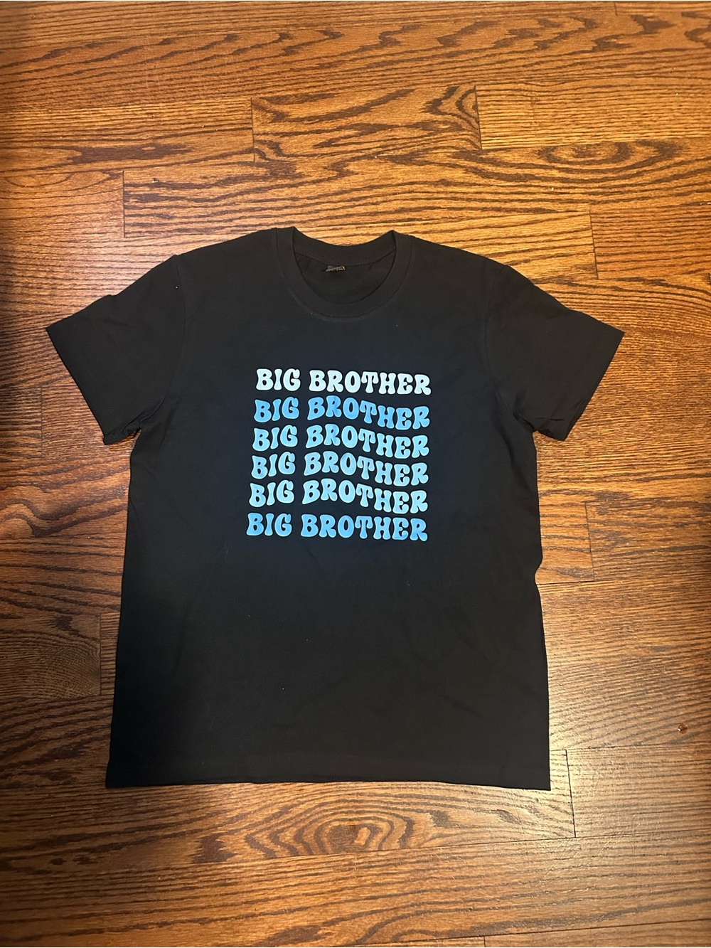 Big Brother Graphic Tee - Black with Blue Print